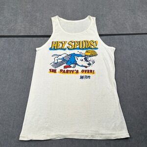 Vintage San Felipe Spud MacKenzie Hey Spuds The Partys Over Tank Top White Small